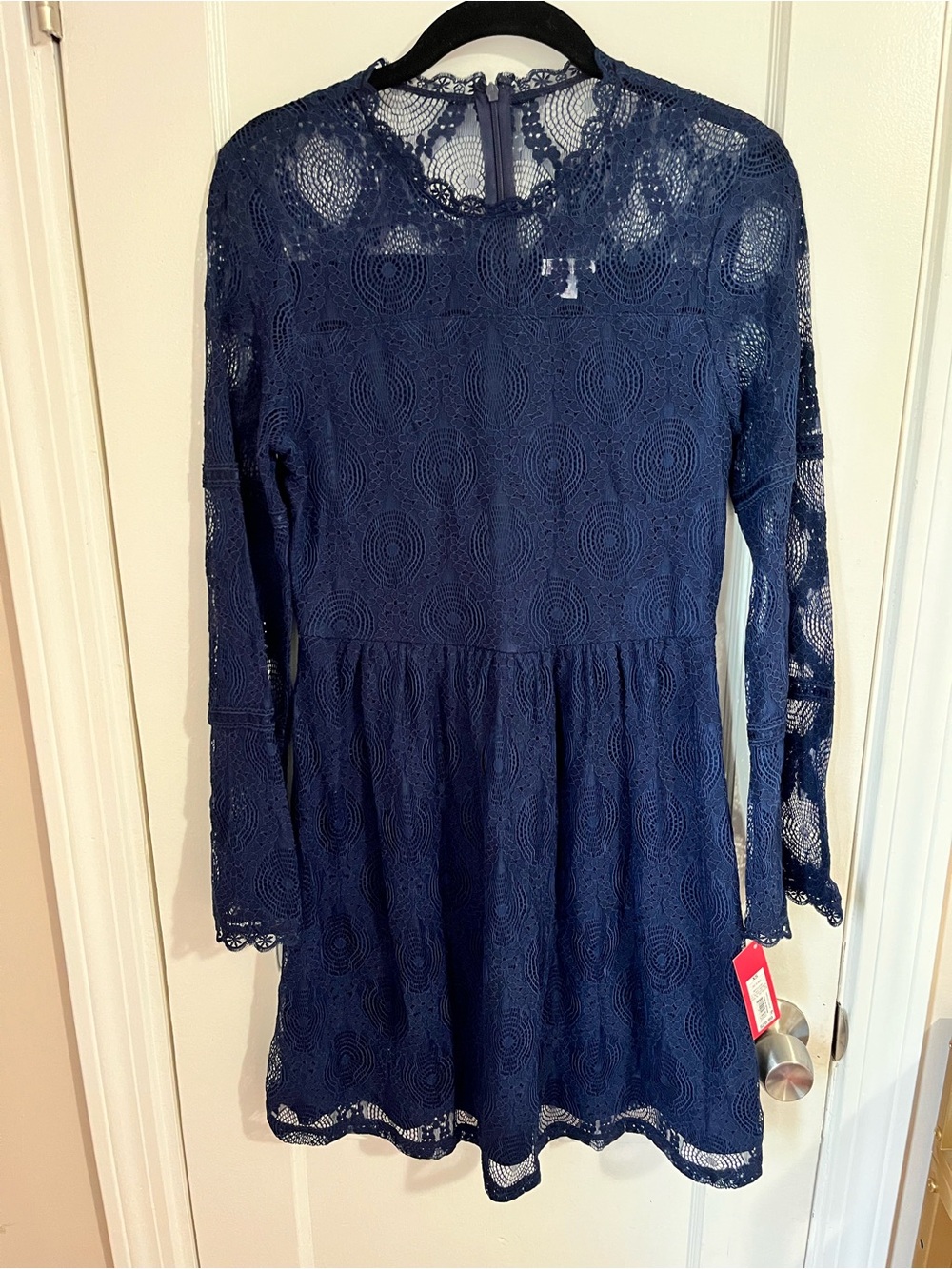NWT Xhilaration Navy Lace Long Sleeve Fit-and-Flare Dress